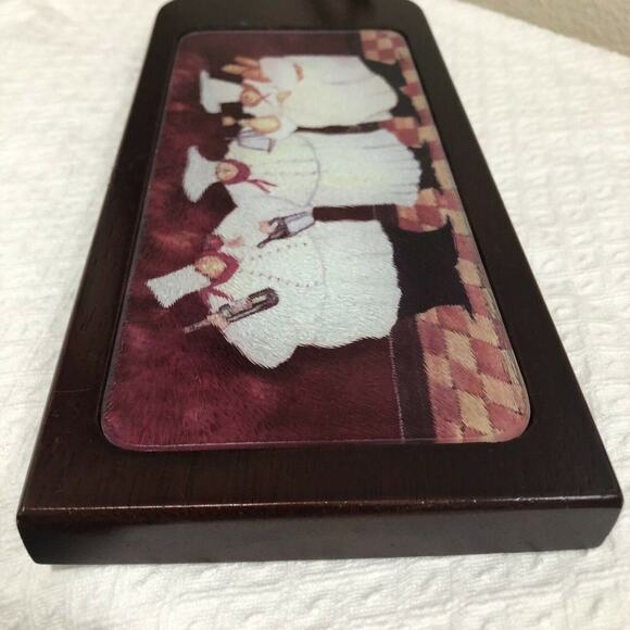 Cherrywood Cutting Board Charcuterie Cheese with Chefs Print - Picture 3 of 12